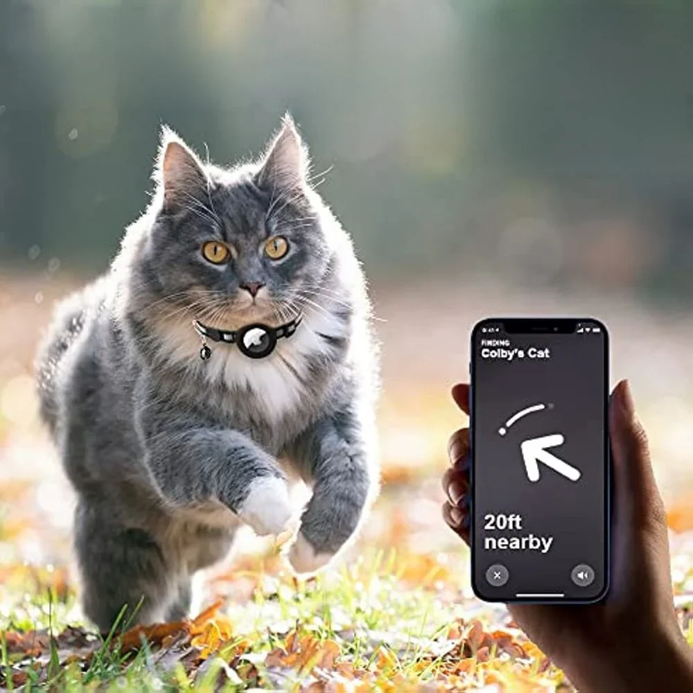 CAT GPS Tracking Collar with Quick-Release Fastener and Reflective Design for Improved Nighttime Visibility